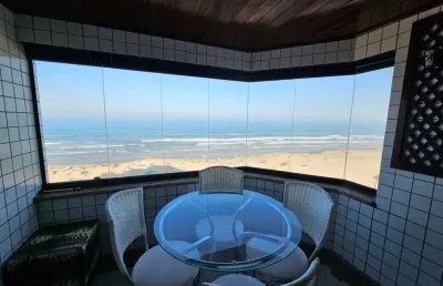 Apartamento vista para o mar à venda em praia grande-sp, bairro mirim, 3 quartos, 1 suíte, 1 sala, 1 banheiro, 1 vaga, 80m². imperdível!