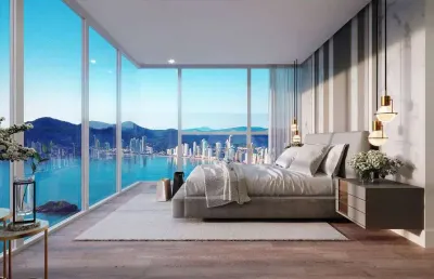 Apartamento frente mar para locação anual com 4 suítes, 184 m² por r$ 42.300/mês - barra norte em balneário camboriú/sc.