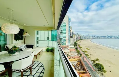 Apartamento frente mar com 3 suítes para alugar, 206 m² por r$ 27.450/mês - barra sul - balneário camboriú/sc.