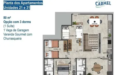 Apartamento com 3 quartos à venda na rua regente feijó, 54, vila bocaina, mauá, 80 m2 por r$ 550.000