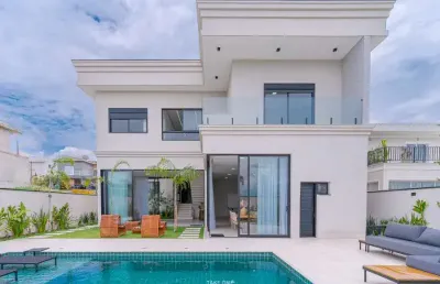 Sobrado no condomínio jardim dos lagos, indaiatuba-sp - 4 quartos, 4 suítes - 434,46m².
