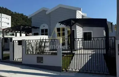 Casa nova à venda: 3 dorm (1 suíte) e área nos fundos- biguaçu