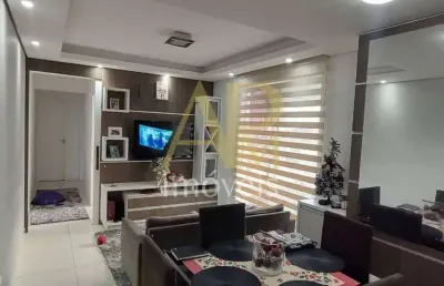 Apartamento semimobiliado em serraria: 2 vagas cobertas e churrasqueira