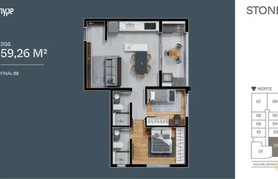Stone urban habitat - apartamento à venda no bairro novo mundo - curitiba/pr