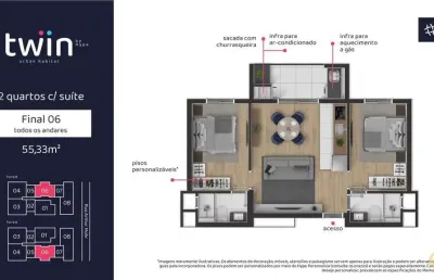 Twin urban habitat - apartamento à venda no bairro portão - curitiba/pr