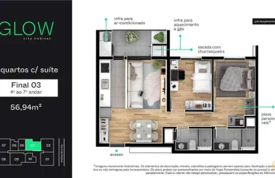Glow city habitat - apartamento à venda no bairro novo mundo - curitiba/pr