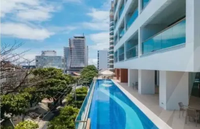 Apartamento quarto e sala na barra para venda no edifício 535 vista mar com infraestrutura