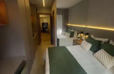 Apartamento smart quarto e sala e 2 quartos com suite vista mar pé na areia em itapuã para venda