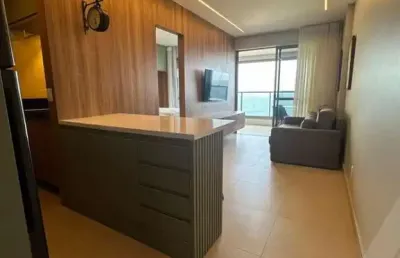 Apartamento quarto e sala mobiliado para locação em ondina no beach class vista mar andar alto com infraestrutura completa