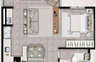 Apartamento com 1 quarto à venda na Avenida Copacabana, Alphaville, Barueri
