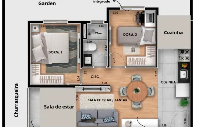 Apartamento 68,42m² garden de 2dorms a 650m do metrô vila  matilde