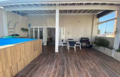 Cobertura para venda em praia grande, tupi, 3 dormitórios, 1 suíte, 2 banheiros, 3 vagas