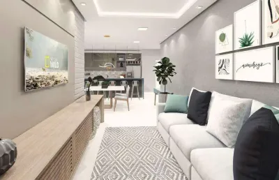 Apartamento para venda em praia grande, ocian, 3 dormitórios, 1 suíte, 2 banheiros, 2 vagas