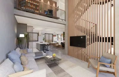 Casa em condominio com pátio e terraço individuais no chácara das pedras.