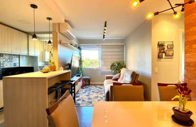Apartamento com suíte e 2 quartos, box coberto em condominio com infra estrutura completa - cond. icon