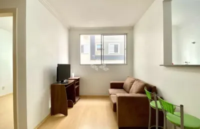Apartamento semi mobiliado a venda 2 dormitórios, 1 suíte, 1 banheiro, sala, cozinha, área de serviço, box fixo