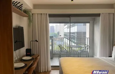 Studio , mobiliado para locação, indianópolis ,1 dorm, ótimo local , 30m2