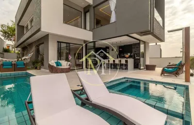 Sobrado de alto padrão à venda no alphaville nova esplanada iv, com 460 m² de terreno e 299 m² de c
