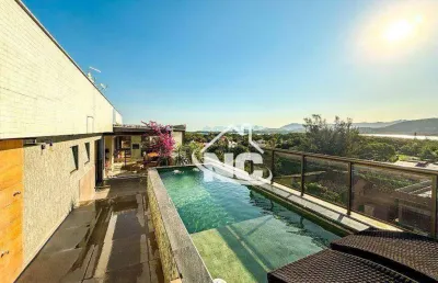 Luxuosa  cobertura em prédio pertinho da praia de itacoatiara com 3 quartos à venda, 240 m² por r$ 2.800.000 - itacoatiara - niterói/rj