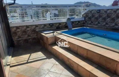 Cobertura com 3 quartos, aceita permuta por imóvel de menor valor, à venda, 130 m² por r$ 1.300.000 - icaraí - niterói/rj