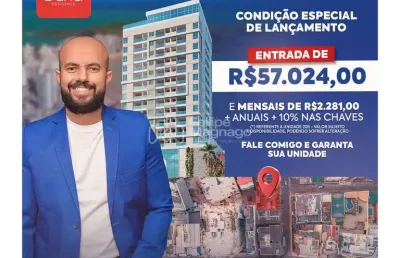 Apartamento na planta de 2 quartos com  suíte na quadra do mar no final da praia do morro! lançamento!