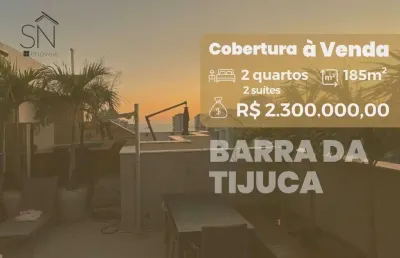 Cobertura com 2 dormitórios à venda, 185 m² por r$ 2.300.000,00 - barra da tijuca - rio de janeiro/rj