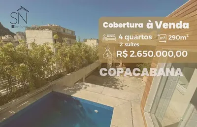 Cobertura com 4 dormitórios à venda, 290 m² por r$ 2.650.000,00 - copacabana - rio de janeiro/rj