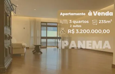Apartamento com 3 dormitórios à venda, 235 m² por r$ 3.200.000,00 - ipanema - rio de janeiro/rj