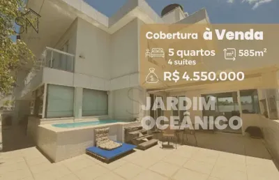 Cobertura com 5 dormitórios à venda, 585 m² por r$ 4.550.000,00 - jardim oceânico - rio de janeiro/rj