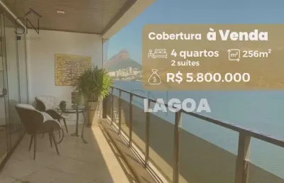 Cobertura com linda vista, à venda, 256 m² por r$ 5.800.000 - lagoa - rio de janeiro/rj