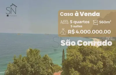 Casa com 5 dormitórios à venda, 560 m² por r$ 4.000.000,00 - são conrado - rio de janeiro/rj