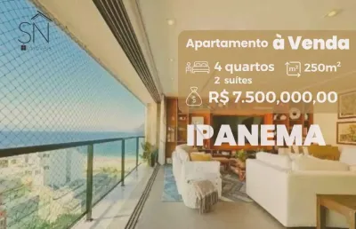 Apartamento com 4 dormitórios à venda, 250 m² por r$ 7.500.000,00 - ipanema - rio de janeiro/rj