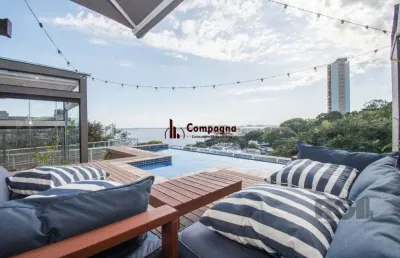 Cobertura de alto padrão, construtora clave, vista perene para o rio, 3 suítes,