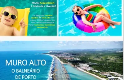 Oportunidade flat no makai acqua resort muro alto (81) 996344755