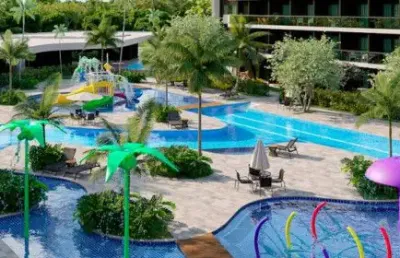 Oportunidade flat no makai acqua resort muro alto (81) 996344755