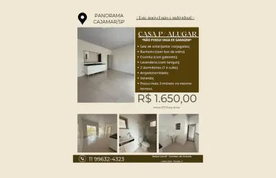 Cada para locação, 2 dorms, 1 suíte, não é individual, não tem garagem,  panorama/polvilho-cajamar/sp