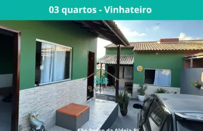 Casa independente à venda com 03 quartos no vinhateiro em são pedro da aldeia- rj