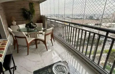 Apartamento de luxo com varanda gourmet em alphaville centro industrial e empresarial
