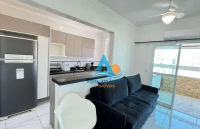 Apartamento vista mar, mobiliado,com 1 dormitório à venda, 53 m² por r$ 360.000 - caiçara - praia grande/sp