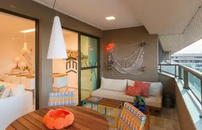 Apartamento de luxo à venda com 147m²,  5 dormitórios, totalmente mobiliado,muro alto, ipojuca, pe.