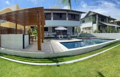 Casa baía do cupe à venda com 218m², 4 suítes,  duplex, varanda, piscina, 4 vagas,cupe, ipojuca, pe