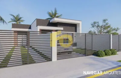 Casa à venda em matinhos-pr, bairro riviera: 3 quartos, 1 sala, 1 banheiro, 2 vagas de garagem, 60m² de área. venha conferir!