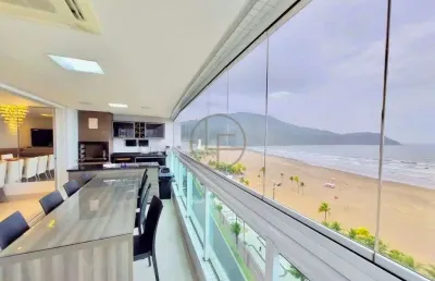Apartamento mobilado de alto padrão frente mar com lazer completo