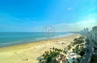 Apartamento com sacada gourmet frente mar e lazer completo