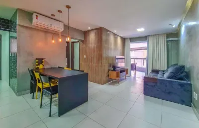 Apartamento de alto padrão mobiliado, sacada gourmet e lazer completo