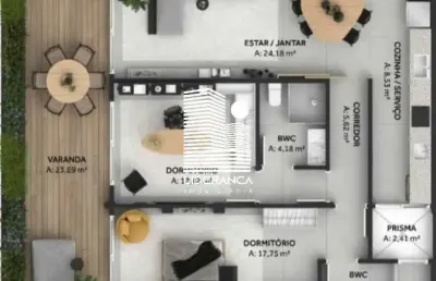 Apartamento com 2 quartos à venda na estrada haroldo soares glavan, --, cacupé, florianópolis por r$ 2.536.612