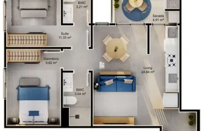 Apartamento com 2 quartos à venda na servidão natalina machado, --, cacupé, florianópolis por r$ 973.004