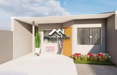 Casa à venda em piraquara, vila fuck, com 3 quartos, 91m²