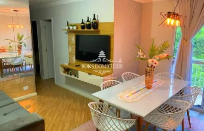 Apto 2 dorms na granja viana à 1 km do shopping e padaria dona deola