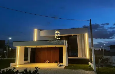 Linda casa térrea com 3 suítes e piscina em condomínio